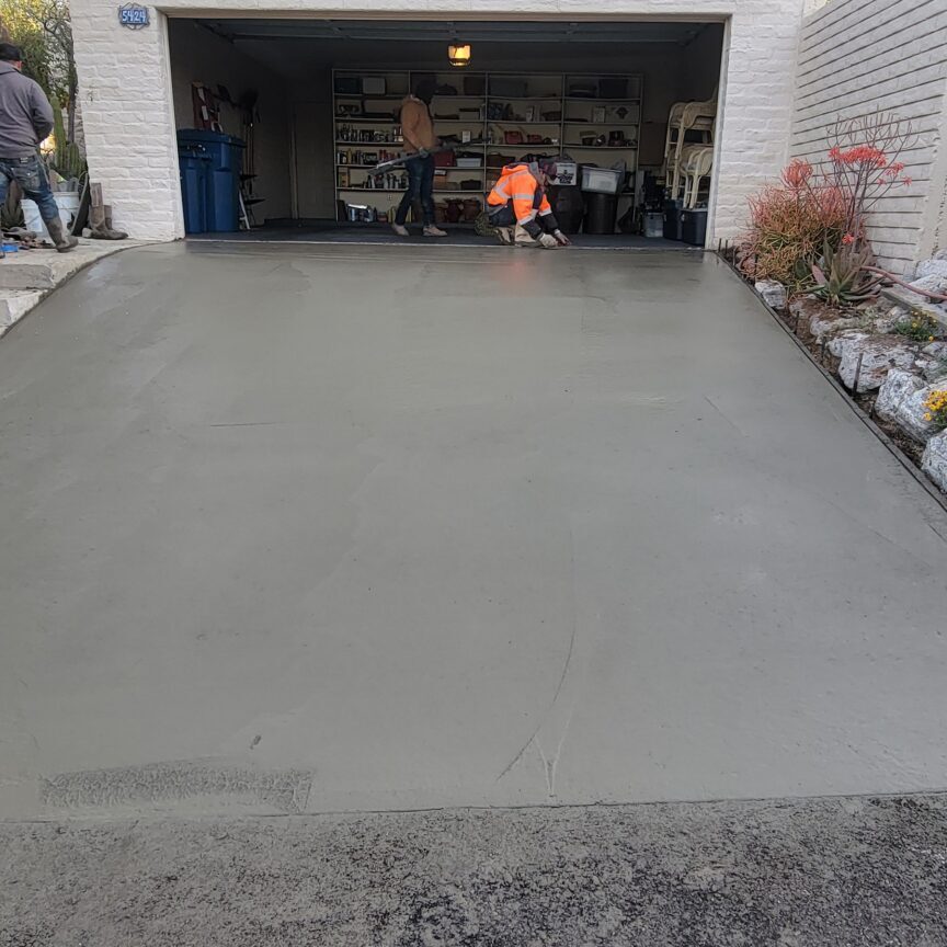 concrete driveway in progress